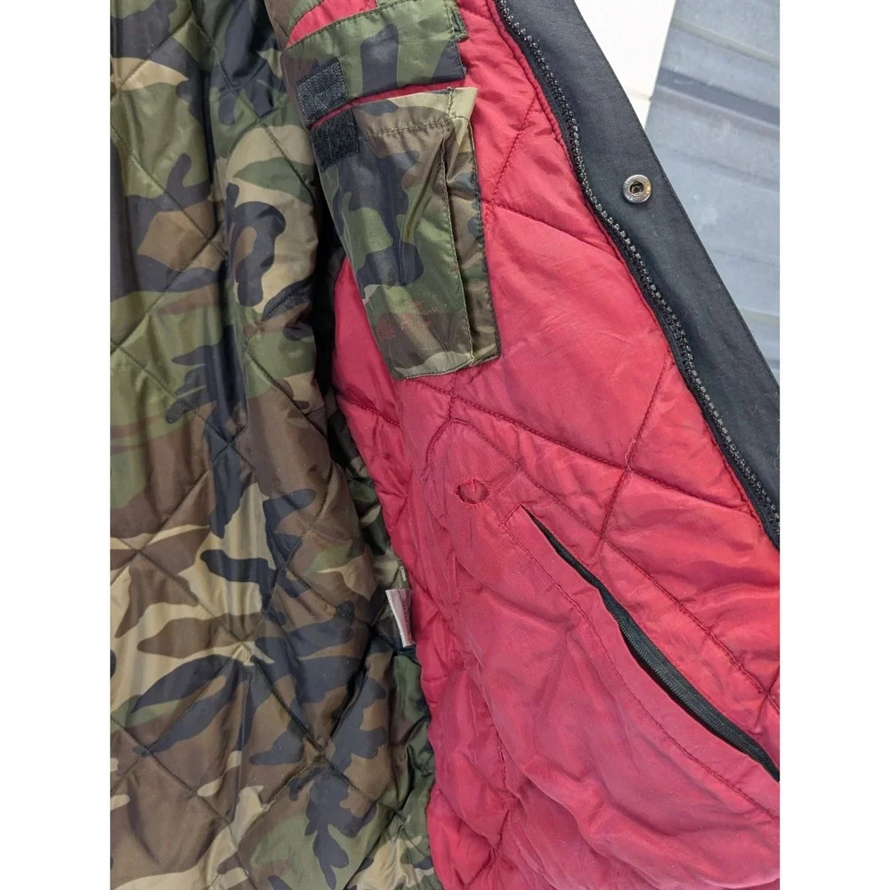 Spiewak Jacket Men Large Black Hooded Camo‎ Lined Gorpcore Utility Tactical Warm